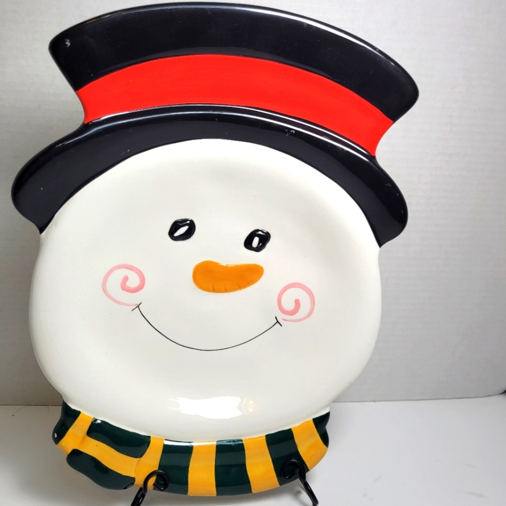 Let It Snow Home and Garden Party Snowman Platter